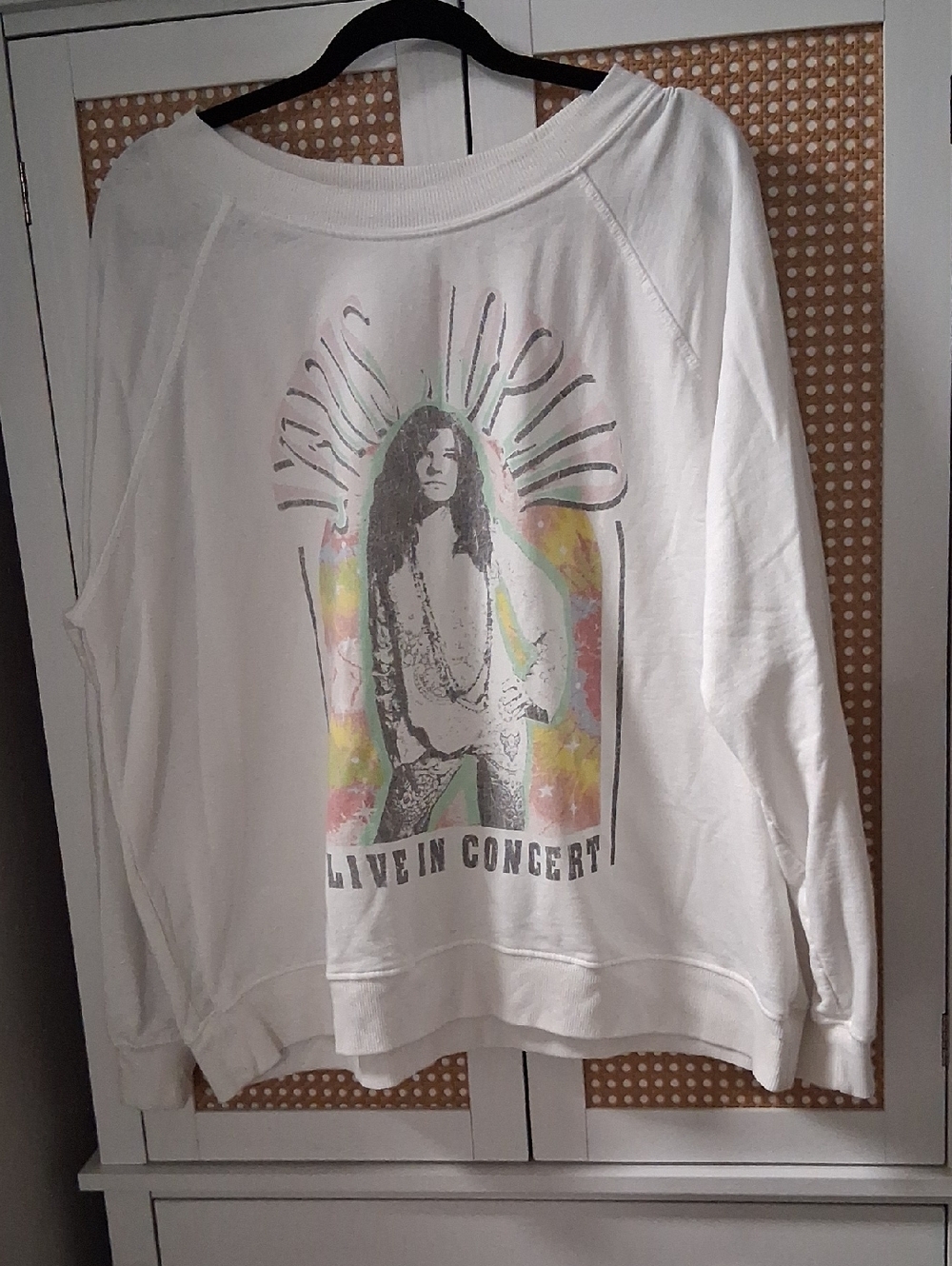 Karma White Graphic JANIS JOPLIN Live In Concert Sweatshirt